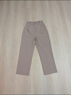 Love Bonito Neutral Taupe High-Waist Trousers